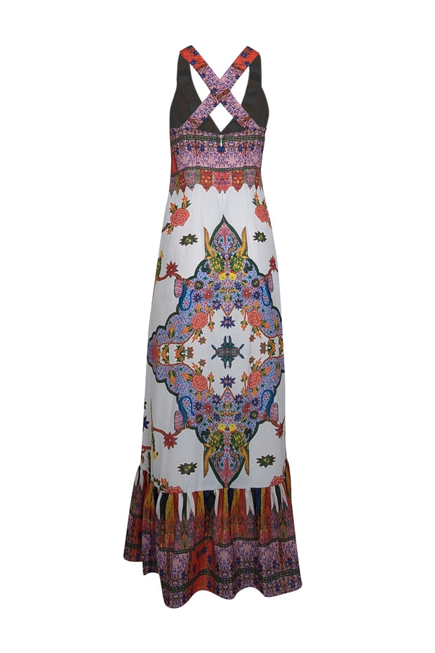 Current Boutique-Cleobella - White w/ Multicolor Mixed Print Cross Back Maxi Dress Sz M