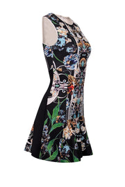 Current Boutique-Clover Canyon - Black Abstract Jewel Print Sleeveless Mini Dress Sz XS
