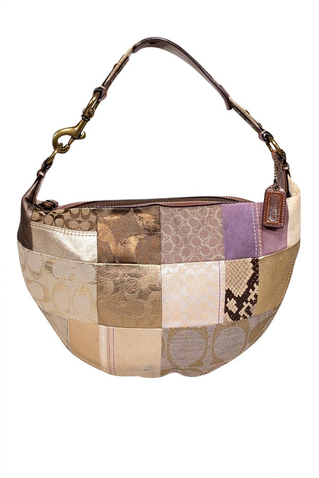 Current Boutique-Coach - Beige Patchwork Monogram Shoulder Bag