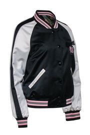 Current Boutique-Coach - Black & Brown Reversible Bomber Jacket w/ Ribbed Trim Sz S