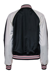 Current Boutique-Coach - Black & Brown Reversible Bomber Jacket w/ Ribbed Trim Sz S