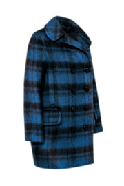 Current Boutique-Coach - Blue & Black Plaid Wool Blend Coat Sz S