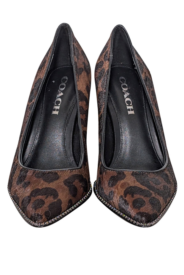 Current Boutique-Coach - Brown & Black Leopard Print Calf Hair Pumps Sz 7.5