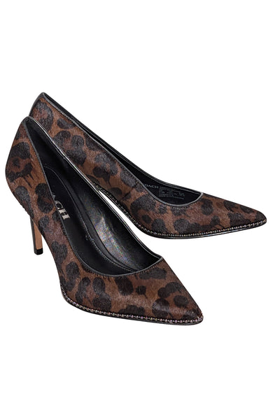 Current Boutique-Coach - Brown & Black Leopard Print Calf Hair Pumps Sz 7.5