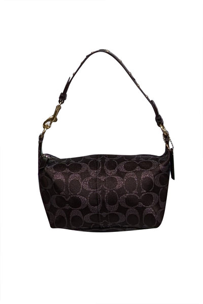 Current Boutique-Coach - Brown Metallic Monogram Mini Shoulder Bag