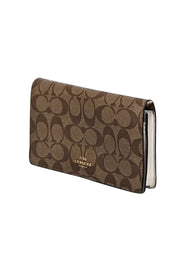 Current Boutique-Coach - Brown Monogram Canvas & Cream Leather Crossbody