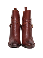 Current Boutique-Coach - Cognac Brown Leather Short Boots Sz 8.5