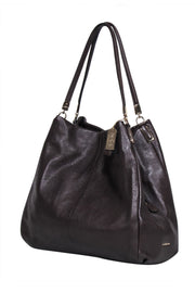 Current Boutique-Coach - Dark Brown Pebbled Leather Shoulder Bag