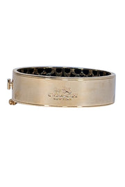 Current Boutique-Coach - Gold Bangle Bracelet w/ Logo Embossed Interior