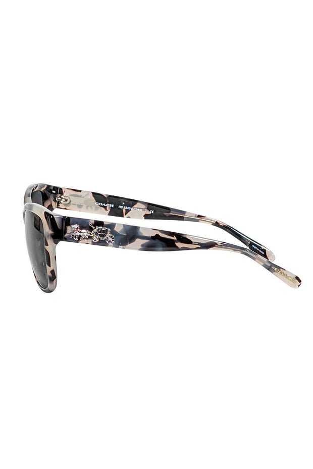 Current Boutique-Coach - Grey & Brown Translucent "Cookies & Cream" Tortoise Sunglasses