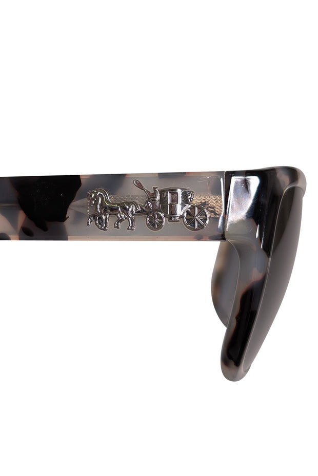 Current Boutique-Coach - Grey & Brown Translucent "Cookies & Cream" Tortoise Sunglasses