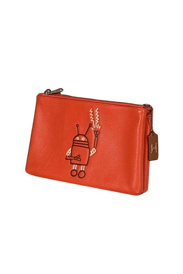 Current Boutique-Coach - Orange Leather Crossbody w/ Robot Front Detail