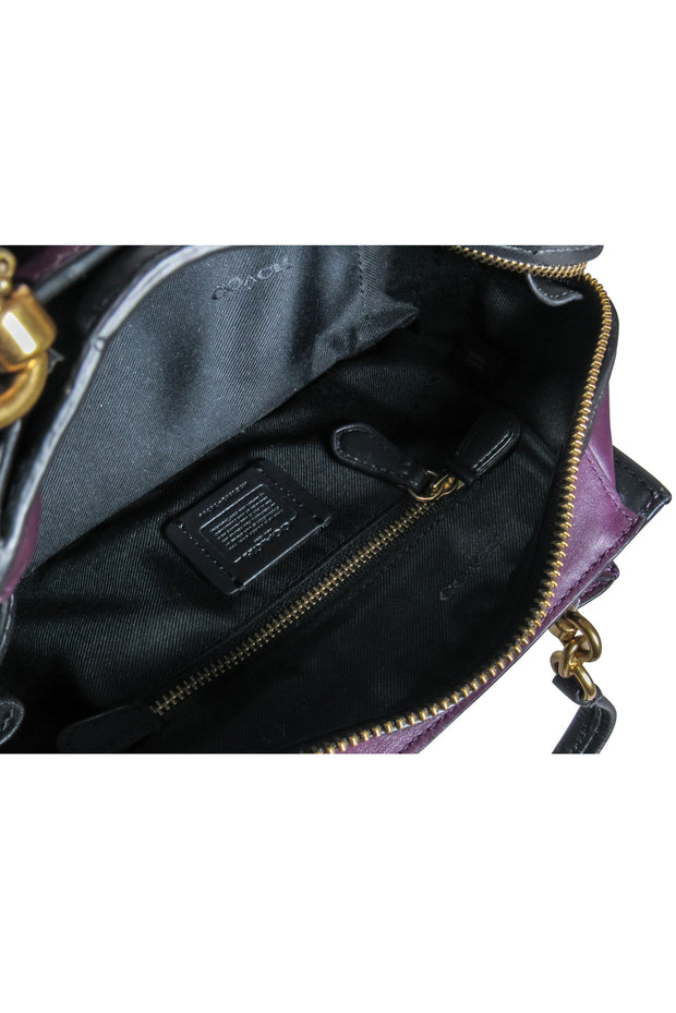 Coach 14045 Bleecker Patchwork Tote Bag Purple And Brown Handbag - Women's  handbags