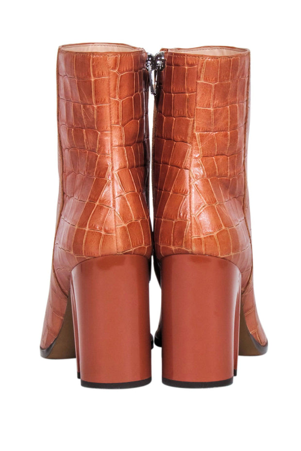 Current Boutique-Coach - Tan Reptile Embossed Heel Boot Sz 7