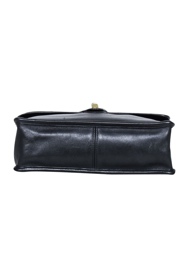 Current Boutique-Coach - Willis Black Leather Vintage Messenger Crossbody Bag