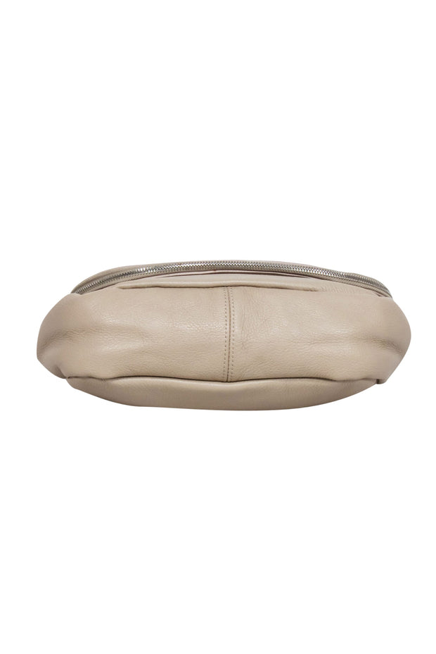 Current Boutique-Coccinelle - Beige Grained Leather Shoulder Bag