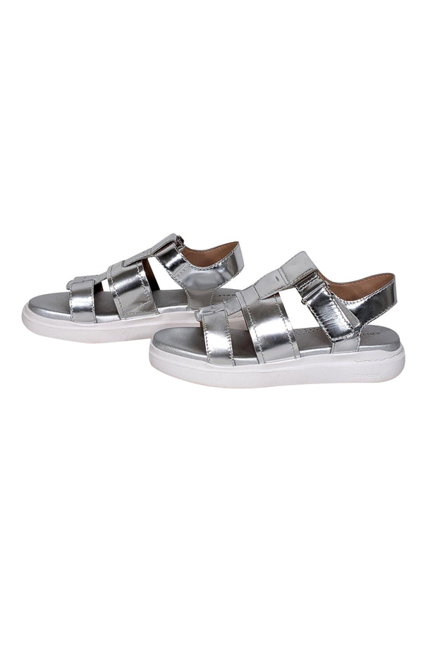 Current Boutique-Cole Haan - Metallic Silver Strappy Sandals Sz 7