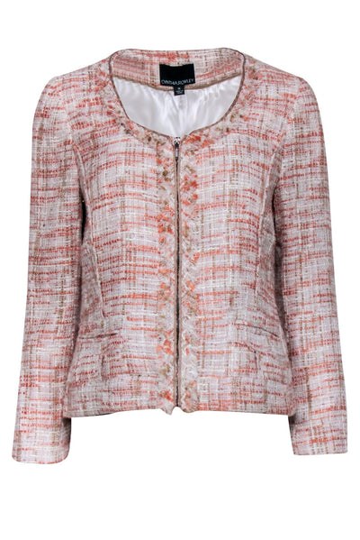Current Boutique-Cynthia Rowley - Pink, Peach, & Cream Tweed Blazer Sz M