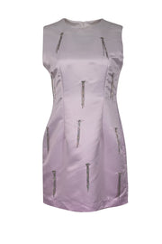 Current Boutique-Cynthia Rowley - Pink & White Ombre Dangle Rhinestone Trim Dress Sz 8