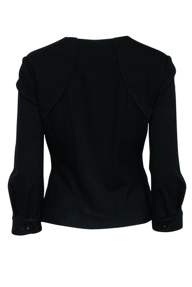 Current Boutique-Cynthia Steffe - Black Scoop Neckline Button Blazer Sz 8