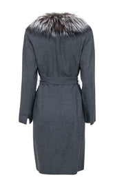 Current Boutique-Dana Buchman - Grey Fox Fur Trim Coat Sz 8