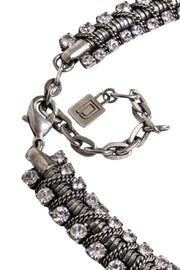 Current Boutique-Dannijo - Gunmetal Silver Necklace w/ Jewel Detail