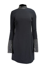 Current Boutique-David Koma - Black Studded A-line Dress Sz 8