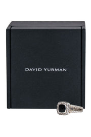 Current Boutique-David Yurman - Silver & Black Petite Albion Ring w/ Pavé Diamonds Sz 7