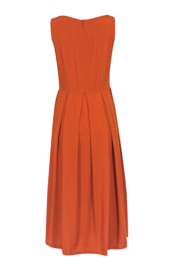 Current Boutique-Department 5 - Orange Crepe Sleeveless Pleated Bottom Dress Sz S