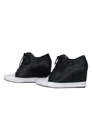 Current Boutique-Derek Lam 10 Crosby - Black Perforated Ponyhair Sneakers Sz 6.5