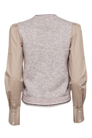 Current Boutique-Derek Lam - Beige & Tan Mixed Media Sweater Sz XS