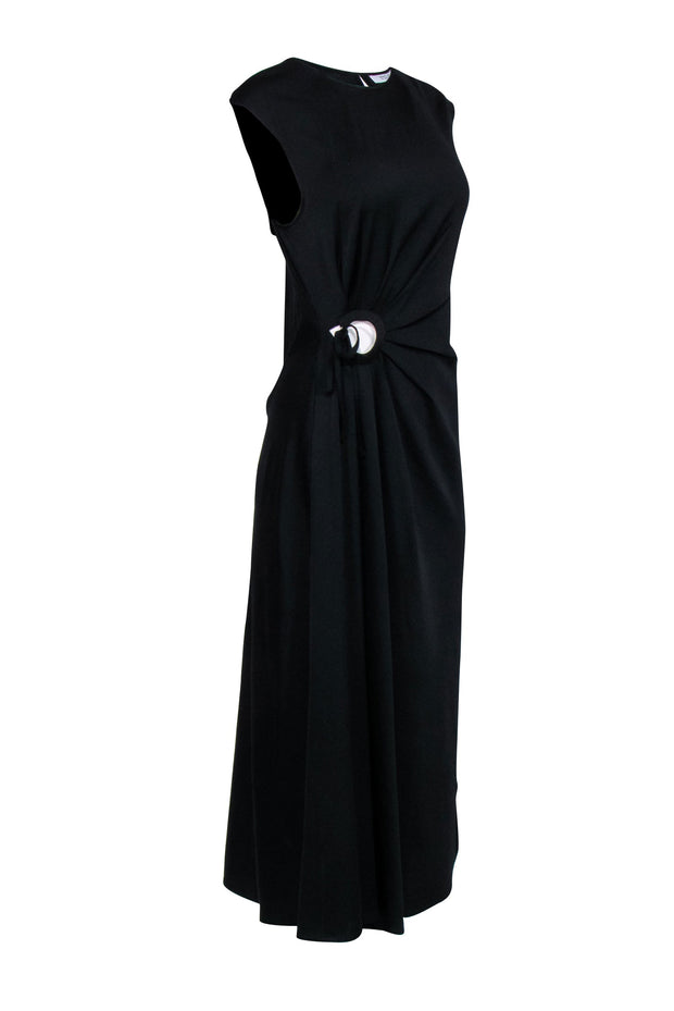 Current Boutique-Derek Lam - Black Midi Keyhole Front Formal Dress Sz 4