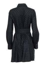 Current Boutique-Derek Lam - Black Polka Dot Button Up Mini Dress Sz 6