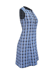 Current Boutique-Derek Lam - Blue, Black, & White Plaid Sleeveless Dress Sz 6