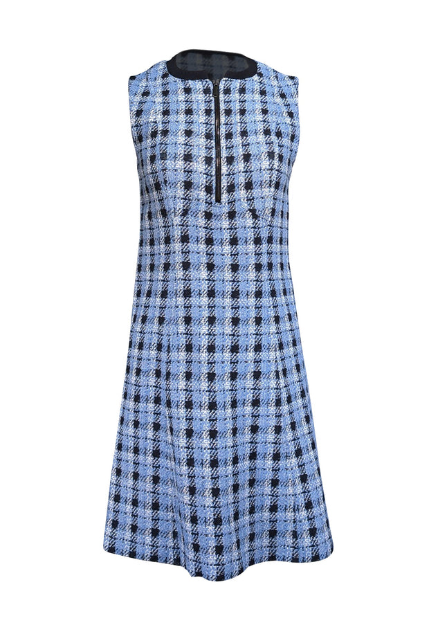 Current Boutique-Derek Lam - Blue, Black, & White Plaid Sleeveless Dress Sz 6