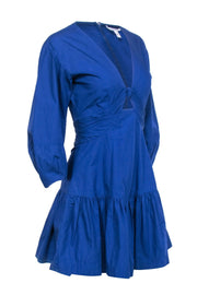 Current Boutique-Derek Lam - Blue Middle Bust Cut-Out Long Sleeve Dress Sz 0