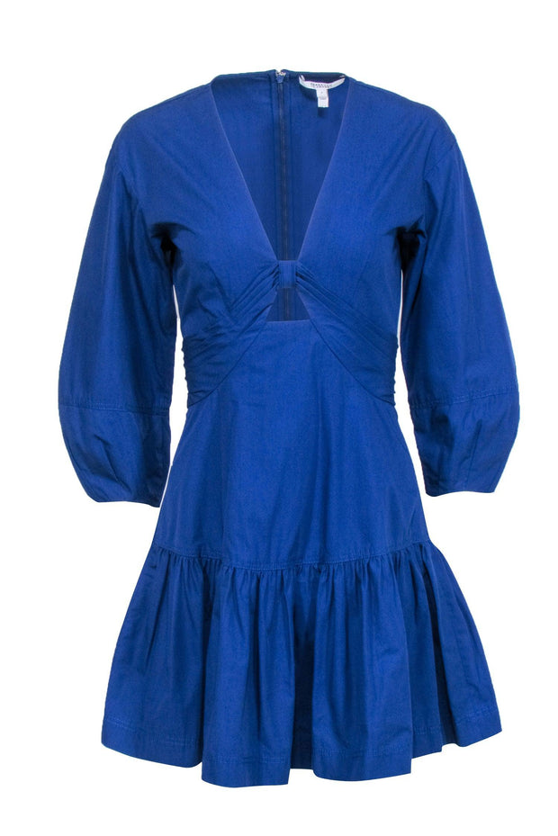 Current Boutique-Derek Lam - Blue Middle Bust Cut-Out Long Sleeve Dress Sz 0