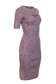 Current Boutique-Derek Lam - Blue, Pink, & Orange Rainbow Mix Knit Dress w/ Detachable Shrug Sz S
