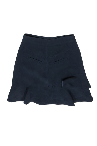 Current Boutique-Derek Lam - Navy Ruffled & Tiered Skirt Sz S