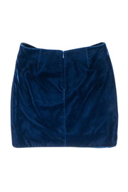 Current Boutique-Derek Lam - Teal Blue Velvet Mini Skirt Sz 00