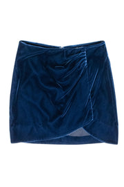 Current Boutique-Derek Lam - Teal Blue Velvet Mini Skirt Sz 00