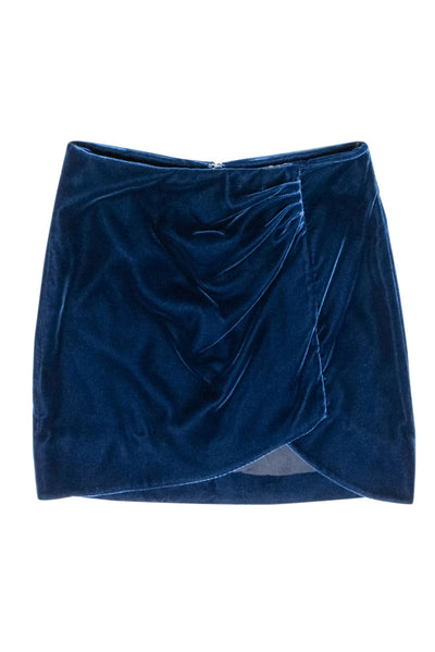 Derek Lam - Teal Blue Velvet Mini Skirt Sz 00