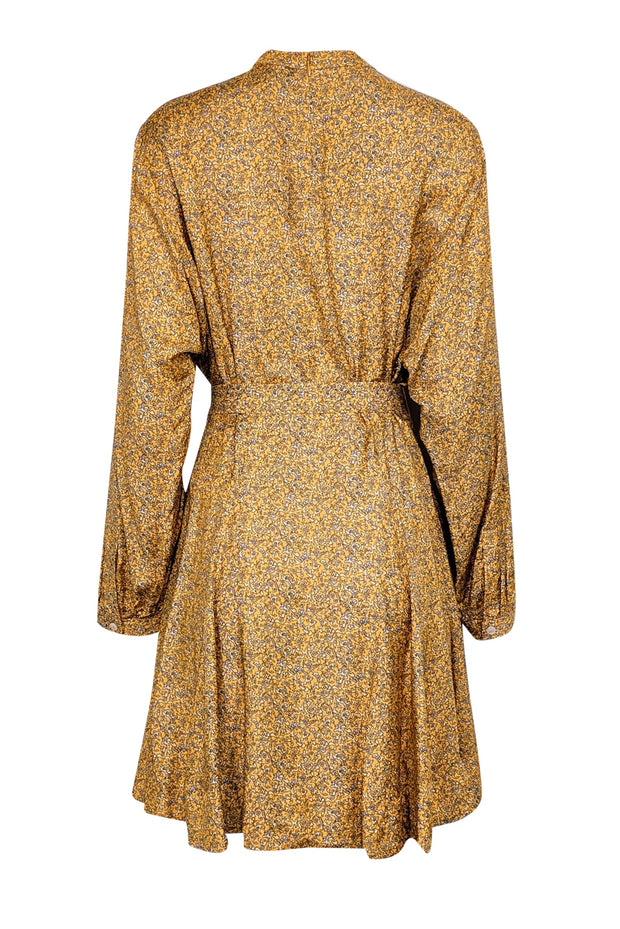 Current Boutique-Derek Lam - Yellow Paisley Print Godet Mini Dress Sz 8