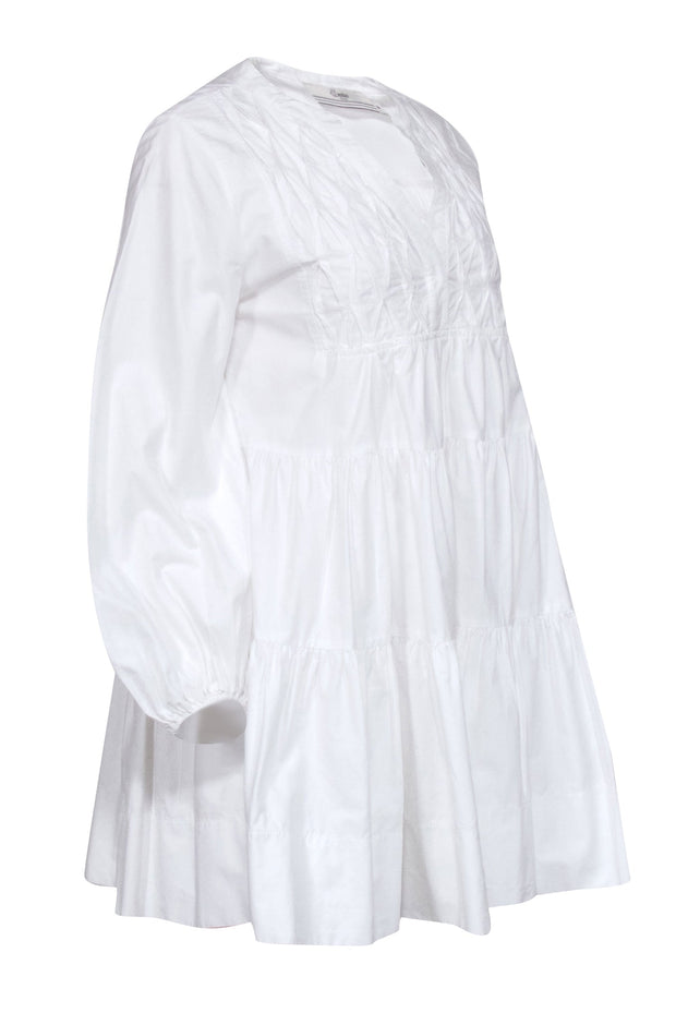 Current Boutique-Devotion TWINS - White Cotton Long Sleeve "Leros" Dress Sz S
