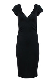 Current Boutique-Diane von Furstenberg - Black Cap Sleeve Sheath Dress Sz 12