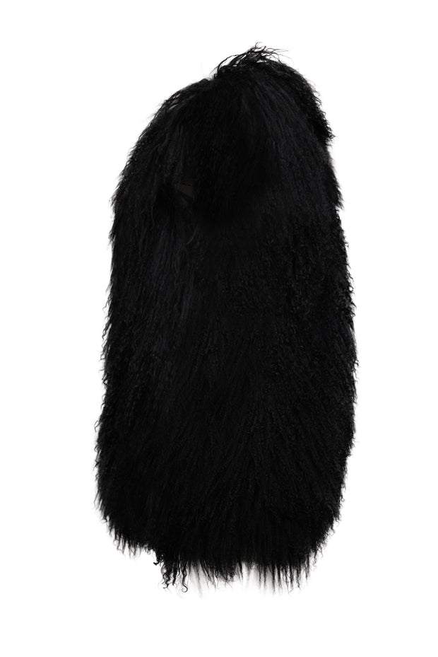 Current Boutique-Diane von Furstenberg - Black Fuzzy Vest Sz M