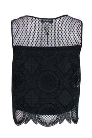 Current Boutique-Diane von Furstenberg - Black Lace Sleeveless Top Sz 2
