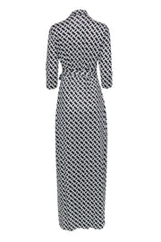 Current Boutique-Diane von Furstenberg - Black & White Chain Link Wrap Dress Sz 8