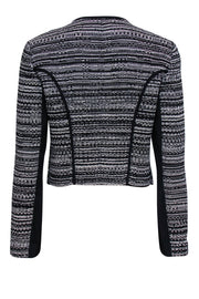 Current Boutique-Diane von Furstenberg - Black & White Tweed Collarless Short Jacket Sz 8