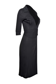 Current Boutique-Diane von Furstenberg - Black Wrap Maxi Dress Sz 2